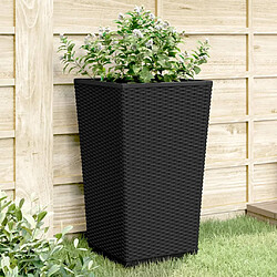 vidaXL Jardinières 2 pcs noir 32,5x32,5x57 cm polypropylène