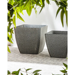 Beliani Lot de 2 cache-pots gris 49 x 49 x 49 cm ZELI