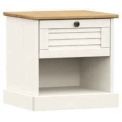 vidaXL Table de chevet VIGO blanc 42x35x42 cm bois de pin massif