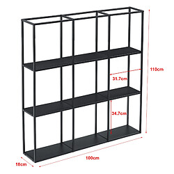 Helloshop26 Étagère murale 110 x 18 x 110 cm noir 03_0007031