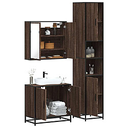 vidaXL Ensemble de meubles de salle de bain 3 pcs Chêne marron