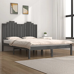 vidaXL Cadre de lit sans matelas gris bois massif 120x200 cm