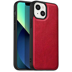 Coque en TPU + PU anti-rayures, rétro pour votre iPhone 13 mini 5.4 pouces - rouge