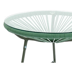 Avis Vente-Unique Table de jardin en fils de résine tressés - Kaki - ALIOS III de MYLIA