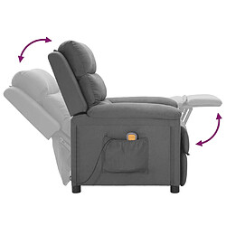 Acheter vidaXL Fauteuil de massage Gris clair Tissu