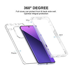 Htdmobiles Coque pour Xiaomi Redmi Note 13 Pro+ Plus 5G - housse etui silicone gel fine 360 integrale (avant et arriere) + film ecran - TRANSPARENT