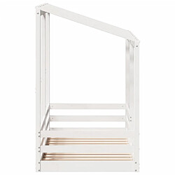 Acheter Vidaxl Lit pour enfants avec toit blanc 80x160 cm bois massif de pin