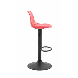 Avis Decoshop26 Tabouret de bar avec repose-pieds design moderne dossier en plastique et synthétique rouge pieds noir mat 10_0000796