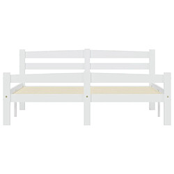 Avis Maison Chic Lit adulte - Lit simple Cadre de lit,Structure du lit Contemporain Blanc Bois de pin massif 120x200 cm -MN46806