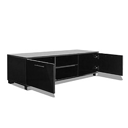 Helloshop26 Meuble télé buffet tv télévision design pratique noir brillant 120 cm 2502210