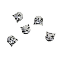 Avis 30 pièces en tibétain argent spacer charme perles diy bijoux conclusions tête de chaton