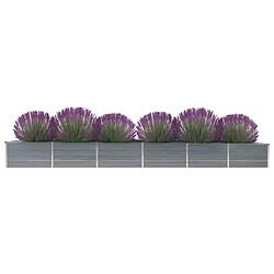 vidaXL Lit surélevé de jardin Acier galvanisé 480x80x45 cm Gris