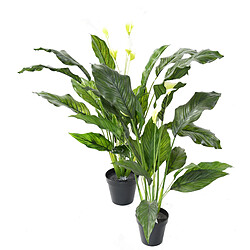 Pegane Plante artificielle haute gamme Spécial extérieur / SPATHIPHYLLUM Artificiel - Dim : 90 x 80 cm