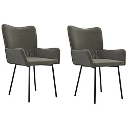 Maison Chic Lot de 2 Chaises à manger,Chaise pour cuisine,Solide Structure Gris foncé Velours -MN44696