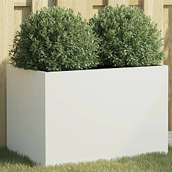 Maison Chic Jardinière,Bac à fleurs - pot de fleur blanc 62x40x39 cm acier laminé à froid -GKD54976