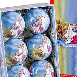 BigBuy Home Boules de Noël Multicouleur Polyfoam Naissance/Crèche Ø 7,5 cm (6 Unités)