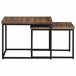 Acheter Maison Chic Lot de 2 Tables basses gigognes pour salon | Table à café bois massif de teck -GKD63488