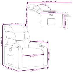 vidaXL Fauteuil inclinable Crème Similicuir pas cher