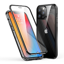 Luphie Bumper en métal électroplaqué, magnétique noir pour votre Apple iPhone 13 Pro 6.1 pouces