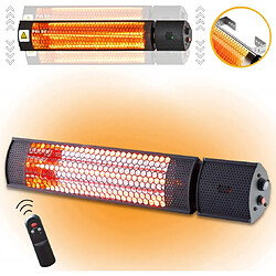 Radiateur infrarouge - RADIANT HEATER - VENTEO - Chauffage intérieur et extérieur - 2000W - Chauffage de terrasse - Matériel de montage - Télécommander - Etanche