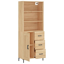 vidaXL Buffet haut Chêne sonoma 69,5x34x180 cm Bois d'ingénierie