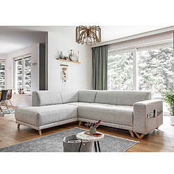 Bestmobilier Bella - canapé d'angle L convertible - 5 places - avec coffre - gauche Bella - canapé d'angle L convertible - 5 places - avec coffre - gauche - Gris clair