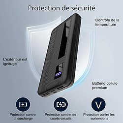 SANAG Batterie Externe, 15W Power Bank, Baterie Externe Capacité 10000Mah, Slim Et Portable, Avec 1 Port Usb C Et 2 Ports Usb A Et Écran Led Pour Iphone Samsung Smartphones Smartwatch Noir Mystérieux pas cher