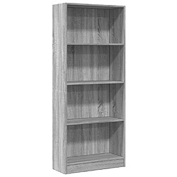 vidaXL Bibliothèque sonoma gris 60x24x143 cm bois d'ingénierie