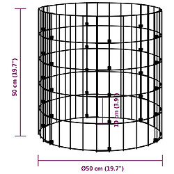 vidaXL Poteau à gabion circulaire Acier galvanisé Ø50x50 cm pas cher