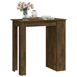 Avis vidaXL Table de bar et étagère de rangement Chêne fumé 102x50x103,5 cm