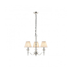 Interiors 1900 Suspension 3 ampoules Stanford, nickel, abat-jour beiges