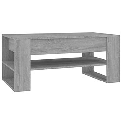 vidaXL Table basse sonoma gris 102x55x45 cm bois d'ingénierie