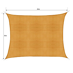 Avis Outsunny Voile d'ombrage rectangulaire 6L x 4l m HDPE jaune