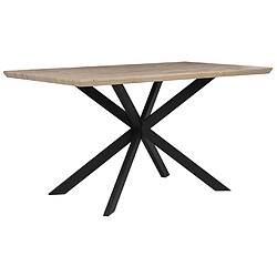 Beliani Table 140 x 80 cm bois clair et noir SPECTRA