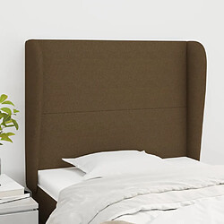 vidaXL Tête de lit avec oreilles Marron foncé 83x23x118/128 cm Tissu