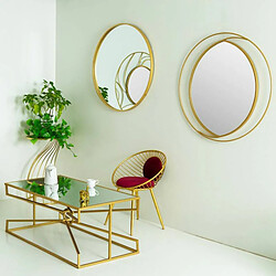 Miroir mural Alexandra House Living Or Métal verre Bois MDF 86 x 3 x 86 cm