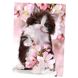 Avis 5d rond diamant peinture peinture chat et fleur photo sticker mural