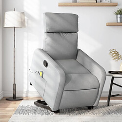 vidaXL Fauteuil de massage inclinable Gris clair Tissu