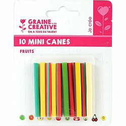 Graines Creatives 20 mini canes pâte polymère à trancher 5 x 0,5 cm - Fruits