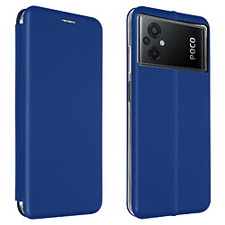 Avizar Housse pour Xiaomi Poco M5 Porte-carte Support Vidéo Découpe caméra Bleu