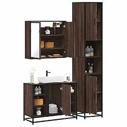 vidaXL Ensemble de meubles de salle de bain 3 pcs Chêne marron