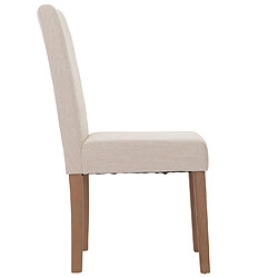 Acheter Decoshop26 Lot de 6 chaises de salle à manger dossier haut en tissu chenille crème pieds clairs 04_0007635