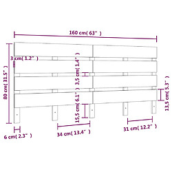 Acheter vidaXL Tête de lit 160x3x80 cm Bois massif de pin