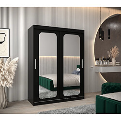 Abiks Meble Armoire PROMO T3 À Portes Coulissantes 200/150/62 2 Portes (Noir/Noir)