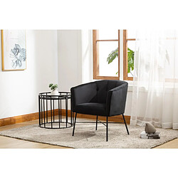 Vente-Unique Fauteuil cabriolet en velours FAKART - Noir