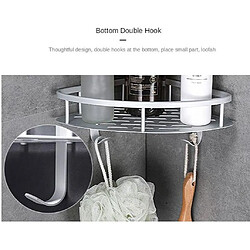 Support de rangement pour salle de bain en aluminium - Plateau de support pour étagère d'angle de douche de cuisine, support de rangement sans clous avec crochets, couleur argent pas cher