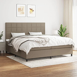 vidaXL Sommier à lattes de lit avec matelas Taupe 200x200 cm Tissu