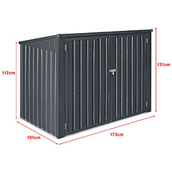 Avis Cache poubelle Grebin avec toit rabattable pour 2 poubelles 173x101x131 cm [en.casa]