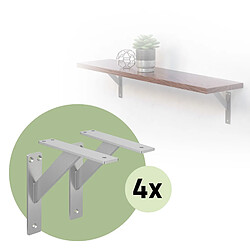 ML-Design 8x Support étagère murale fixation flottante aluminium argent robuste 180x180 mm