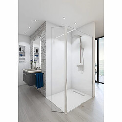 SAINT GOBAIN SAINT-GOBAIN Paroi de douche en kit BALEARES claire - Verre Timeless 8 mm trempé - L.90 cm x H.198 cm - Profilé Aspect chromé